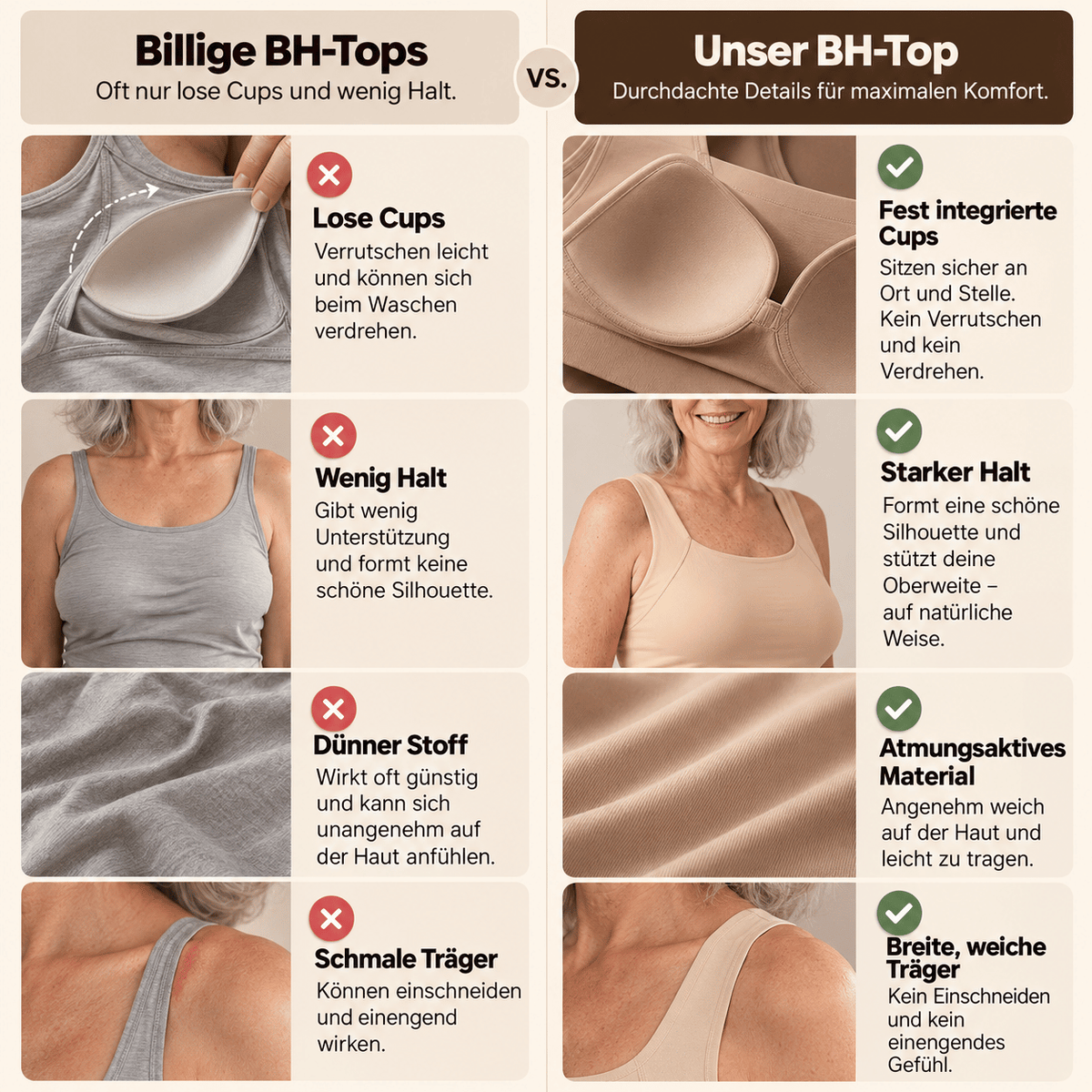 Tops mit BH