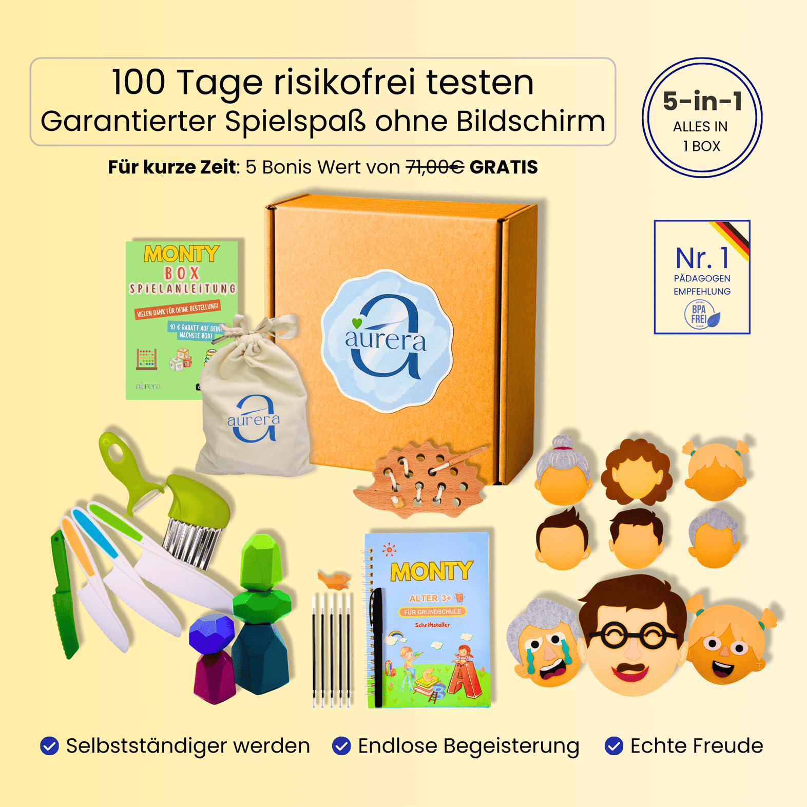 MONTY– 5 in 1 Box für spielerisches Wachsen