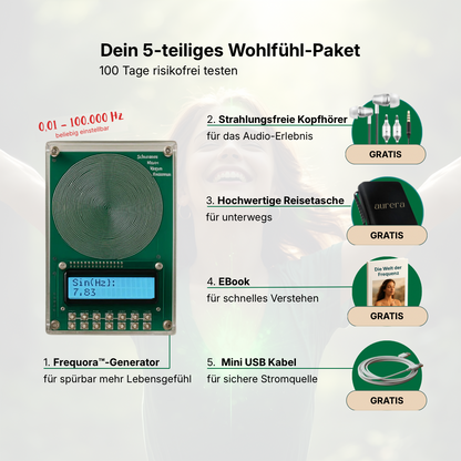 Frequora - 5-teiliges Entspannungs-Paket für besseren Schlaf
